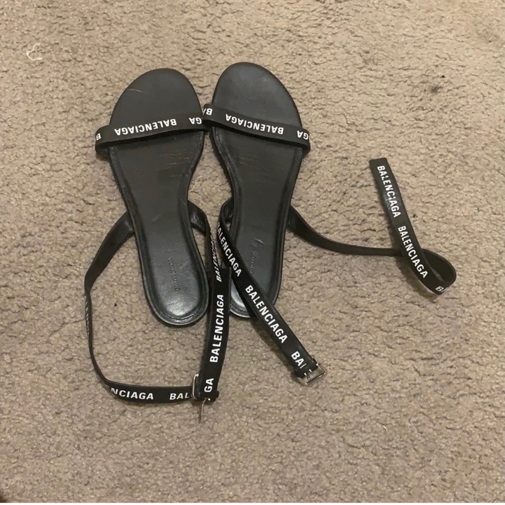 Black balenciaga sandals